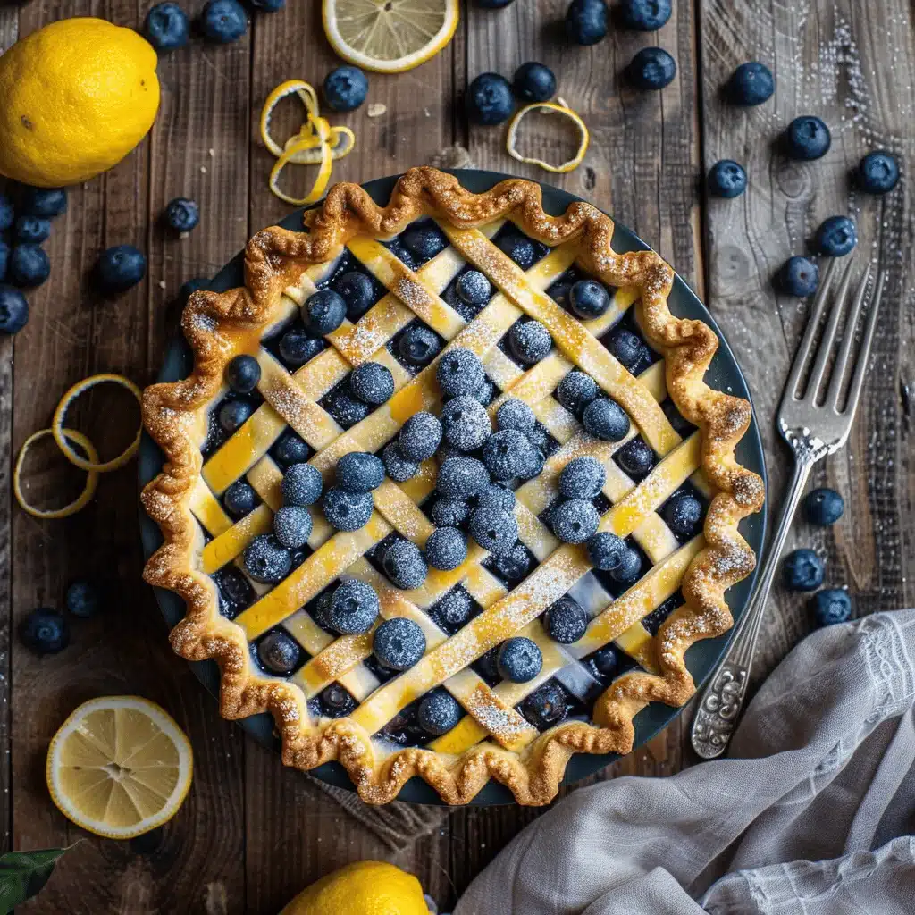 blueberry lemon curd pie - featured image