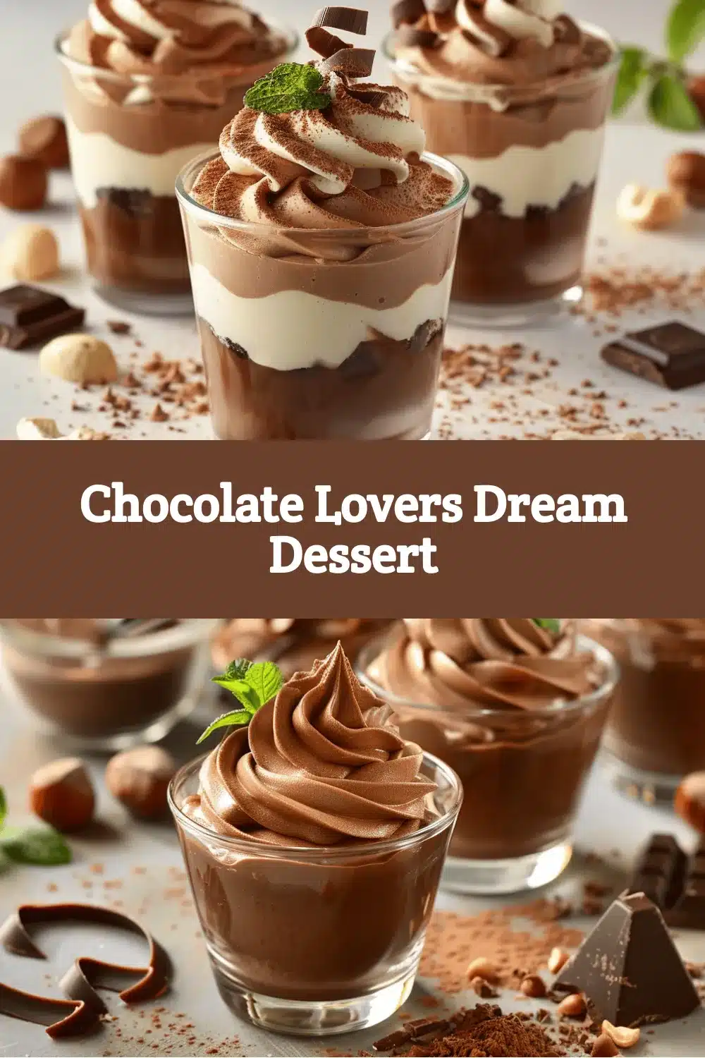 Mini Triple Chocolate Mousse Cups recipe
