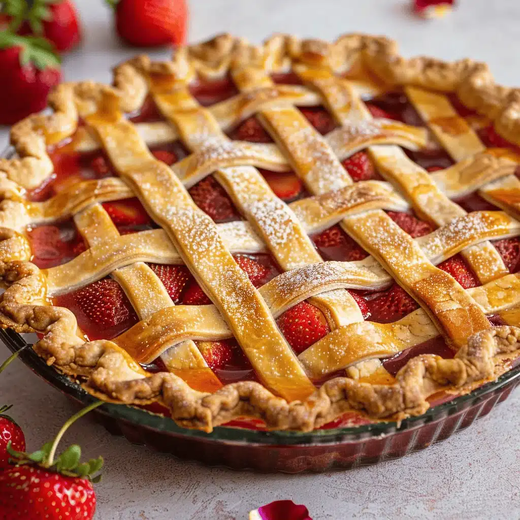 rose water strawberry pie - featured image