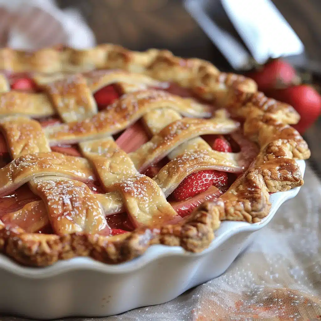 strawberry rhubarb pie - featured image