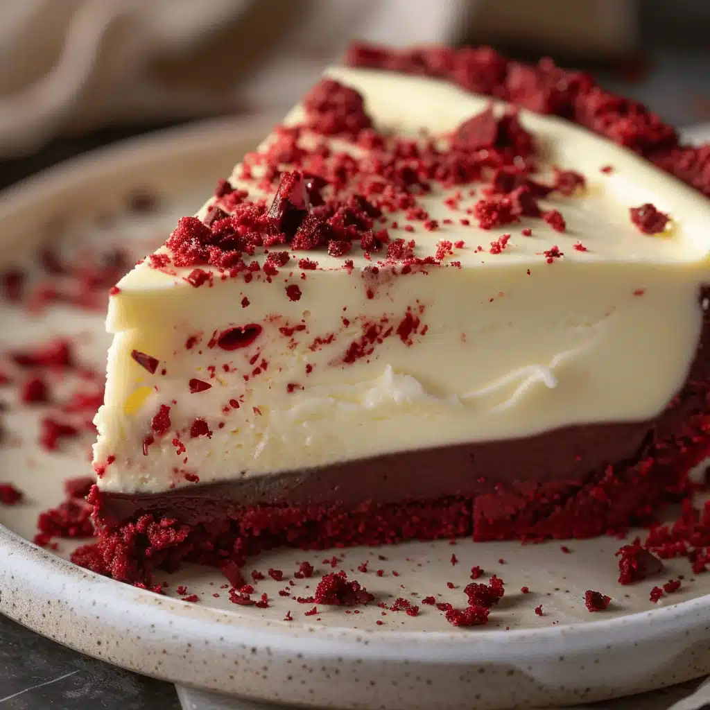 red velvet cheesecake pie - featured image