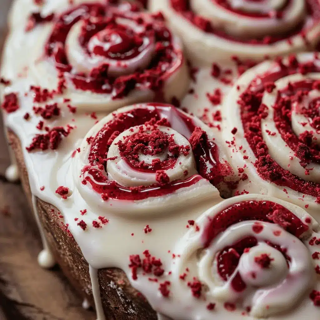 Red Velvet Cinnamon Roll Pie preparation steps