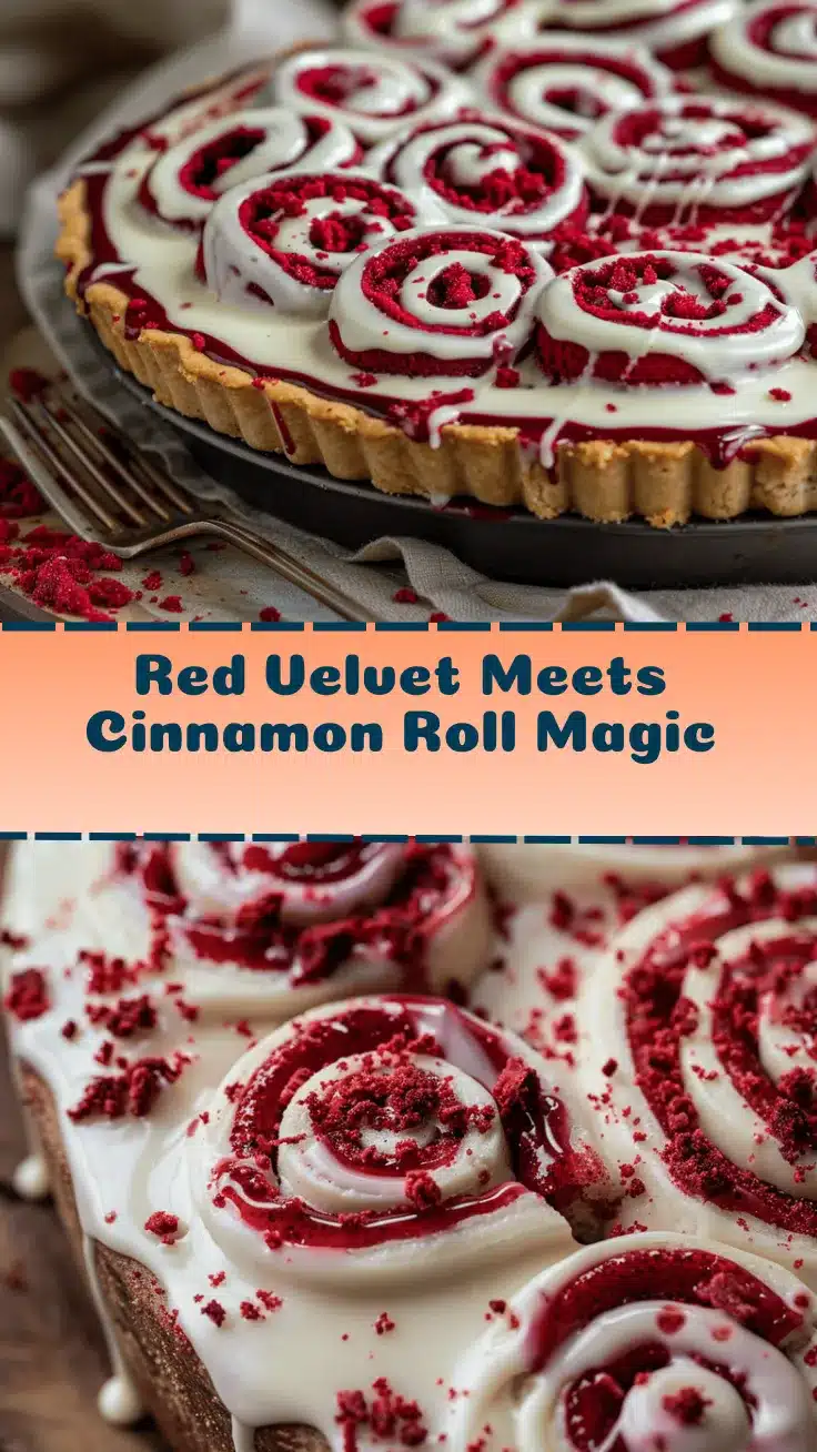 Red Velvet Cinnamon Roll Pie recipe