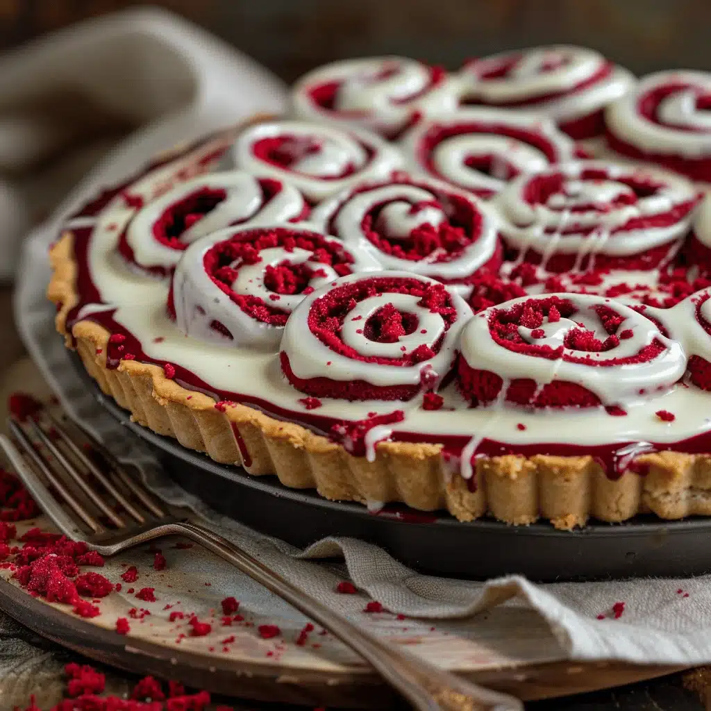 Red Velvet Cinnamon Roll Pie - featured image