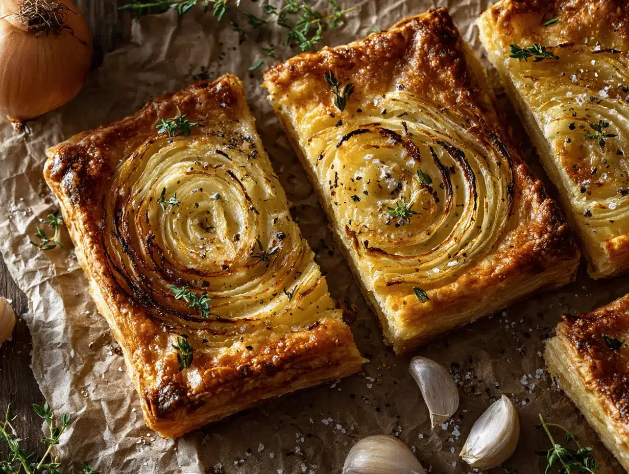 caramelized onion potato thyme slab pie preparation steps