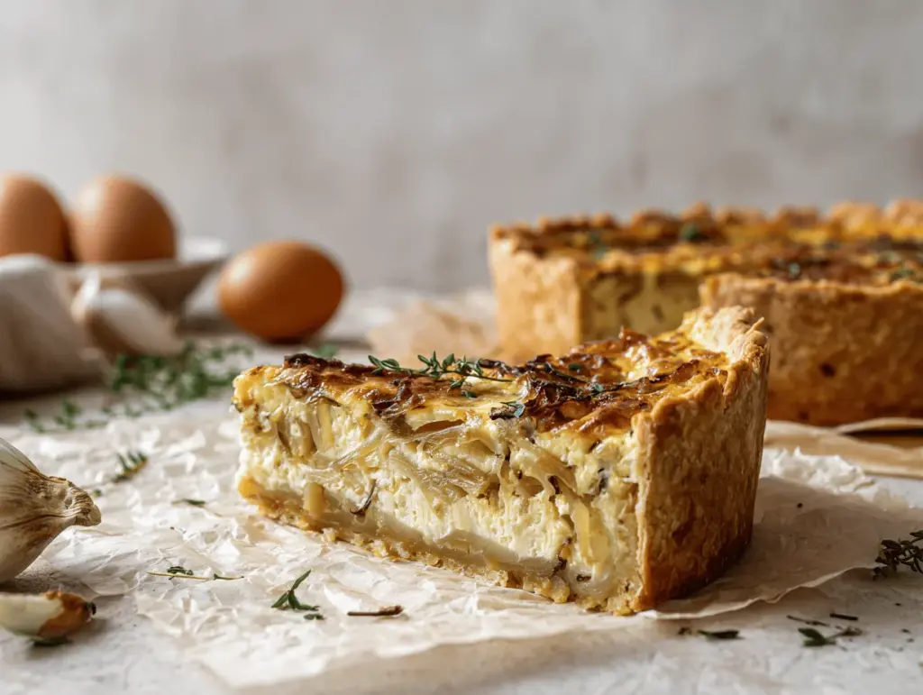 caramelized onion quiche - featured image