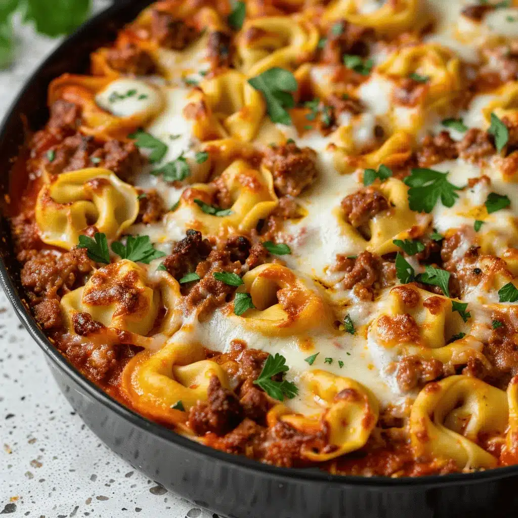Cheesy Baked Tortellini Pie preparation steps