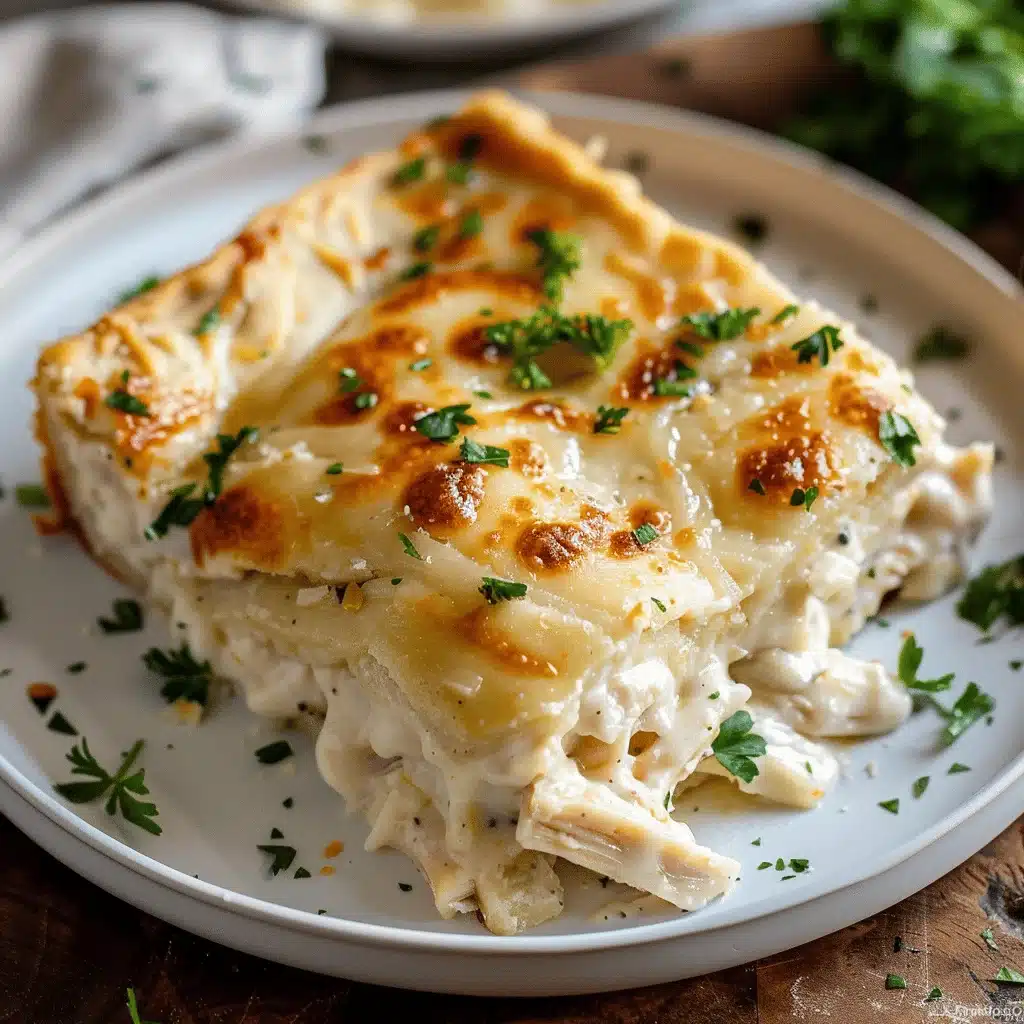 cheesy chicken Alfredo pie - featured image