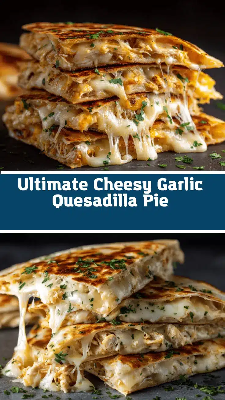 cheesy garlic chicken quesadilla pie recipe