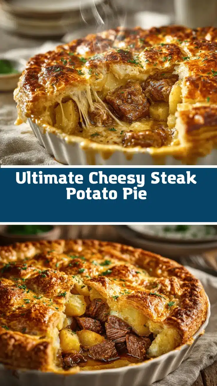 cheesy steak and potato pie recipe