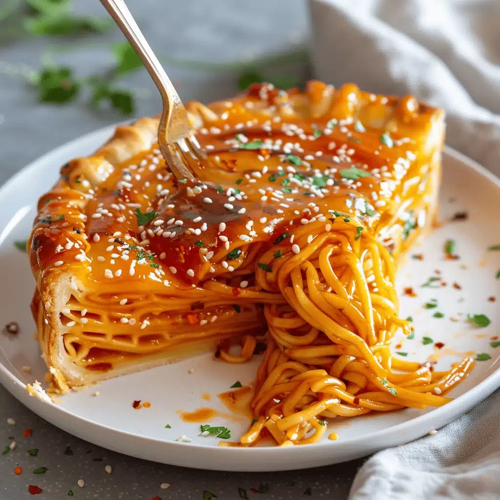 chili garlic noodle pie - featured image
