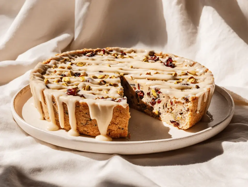 cranberry pistachio shortbread pie - featured image