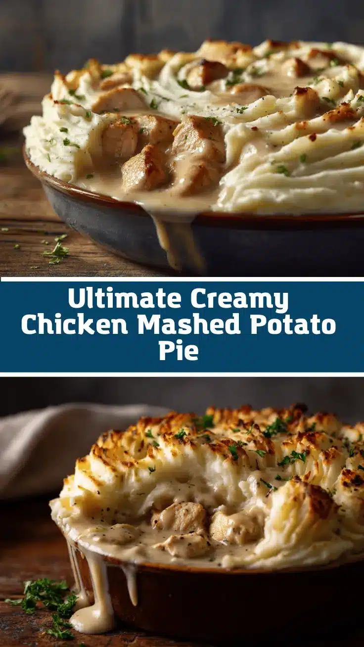 creamy chicken and gravy mashed potato pie recipe