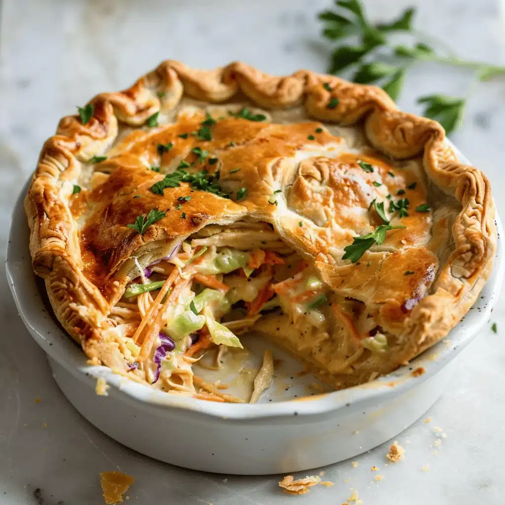 creamy coleslaw chicken pie - featured image