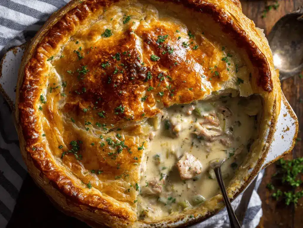 creamy garlic Parmesan pork pot pie - featured image