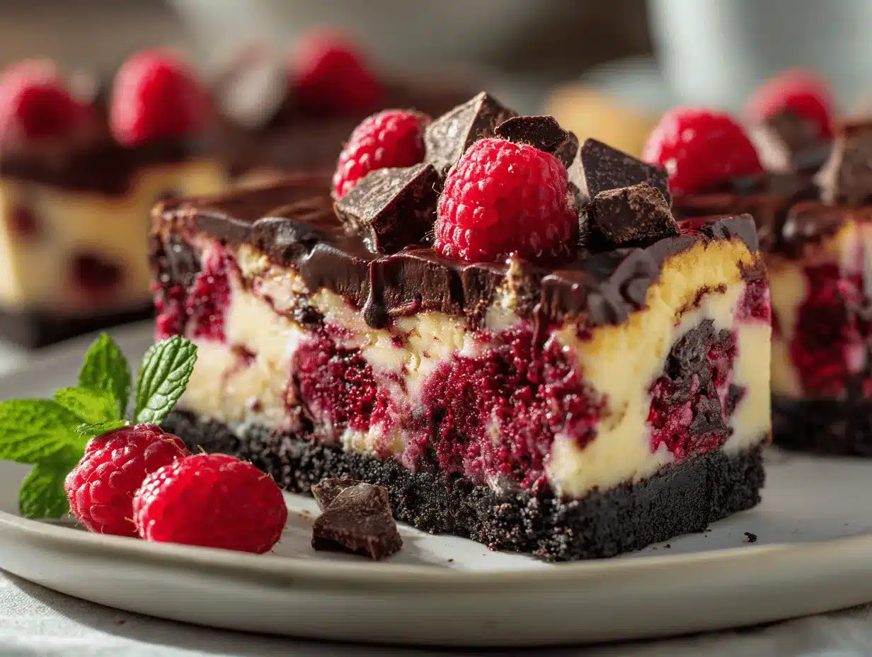 dark chocolate raspberry cheesecake pie preparation steps