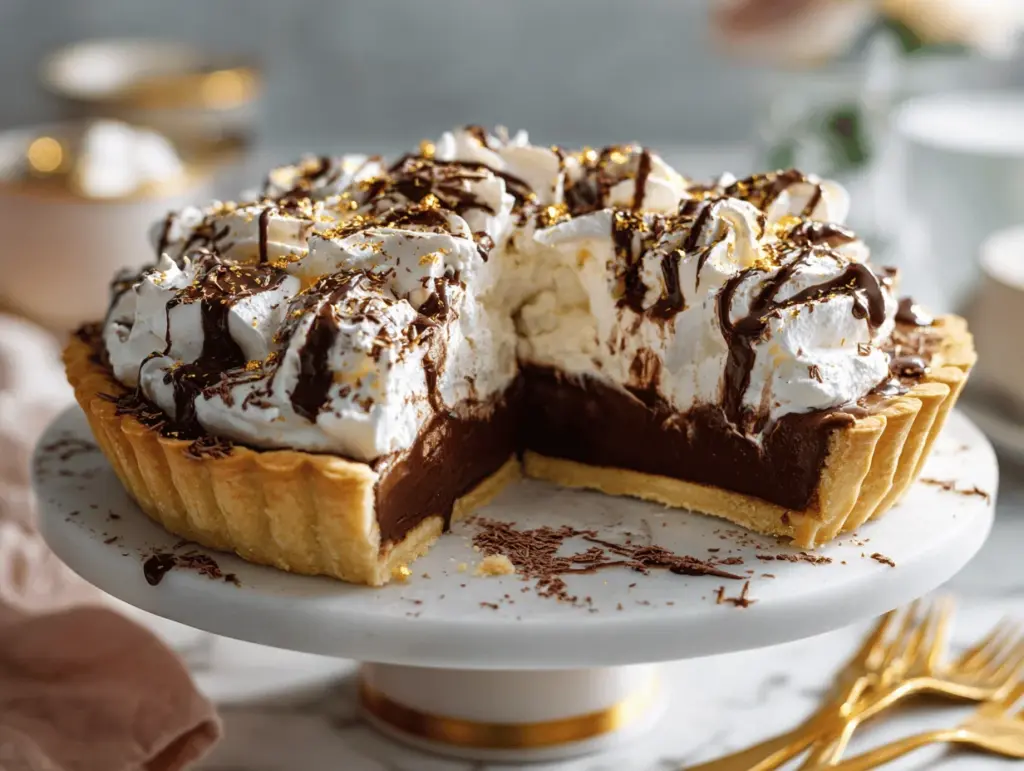 French hot chocolate cream pie - featured image