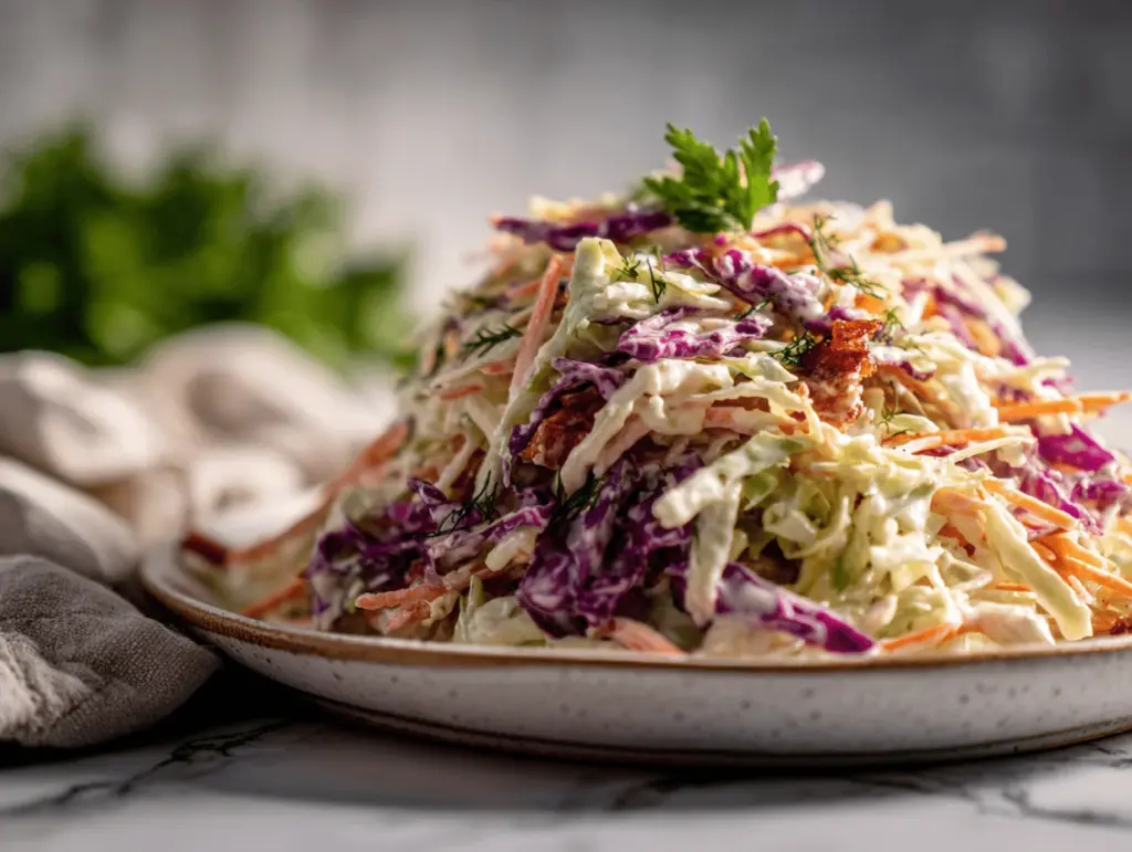 loaded bacon ranch coleslaw - featured image