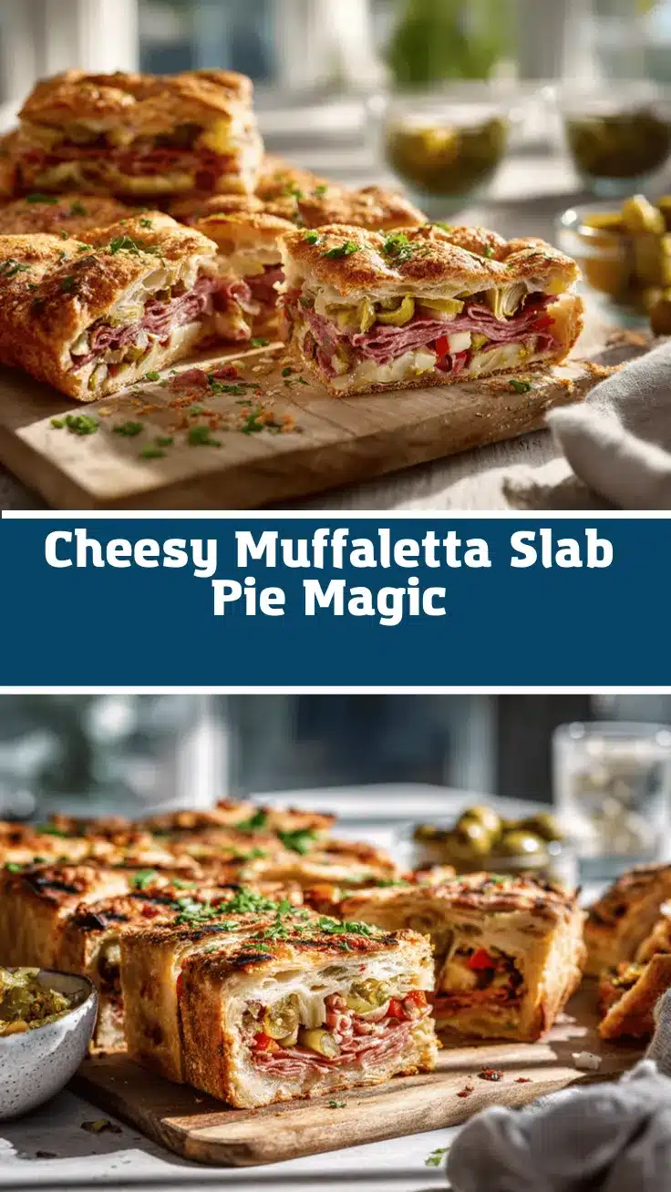 Muffaletta Sandwich Slab Pie recipe