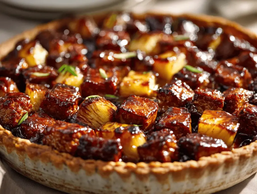 Pineapple BBQ Pork Skewer Pie - featured image