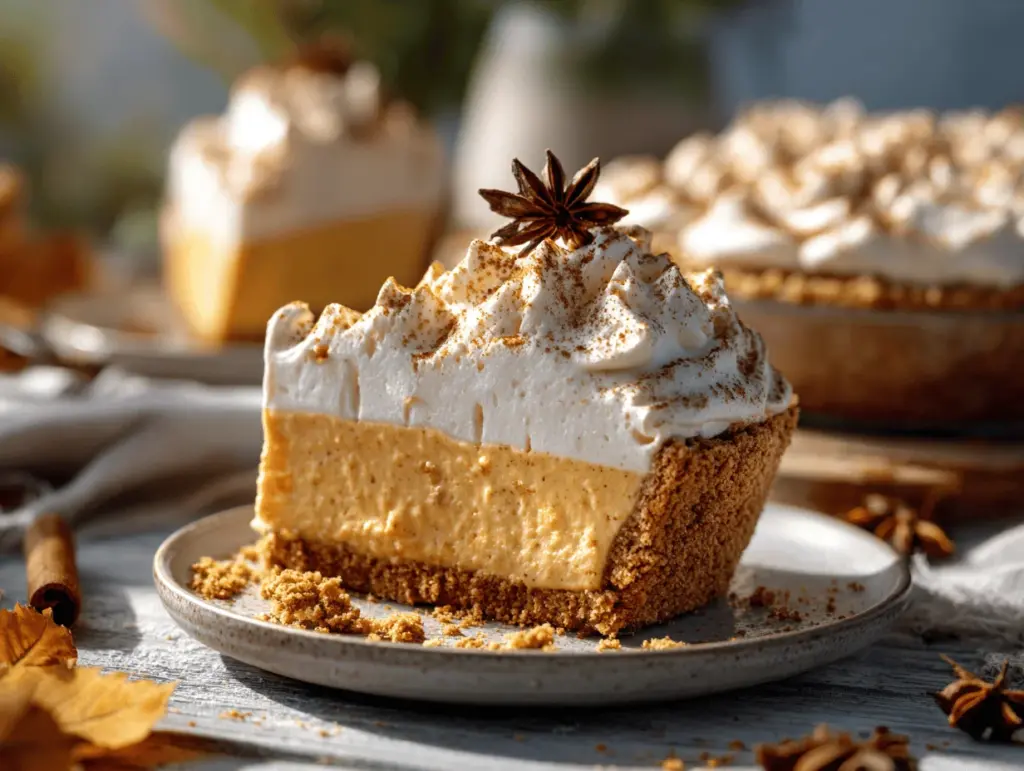 pumpkin spice latte cream pie - featured image