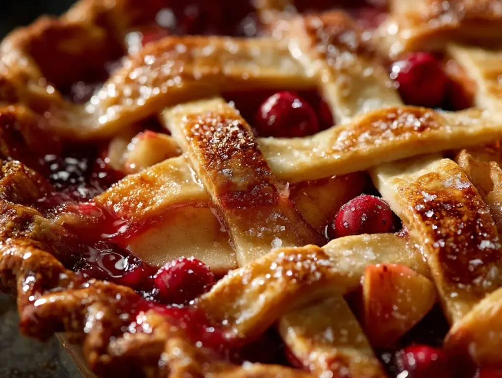 rustic apple cranberry pie - featured image