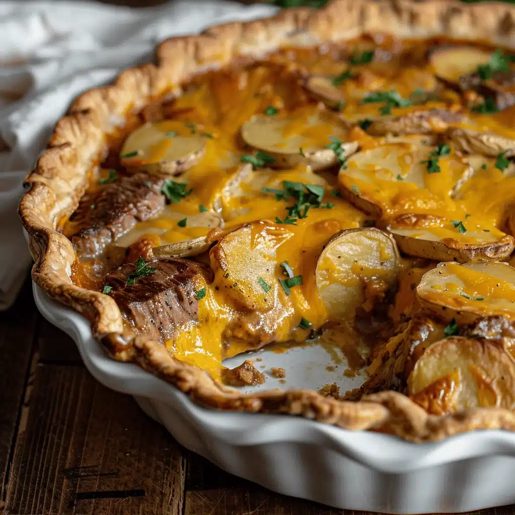 steak and cheddar potato pie - featured image