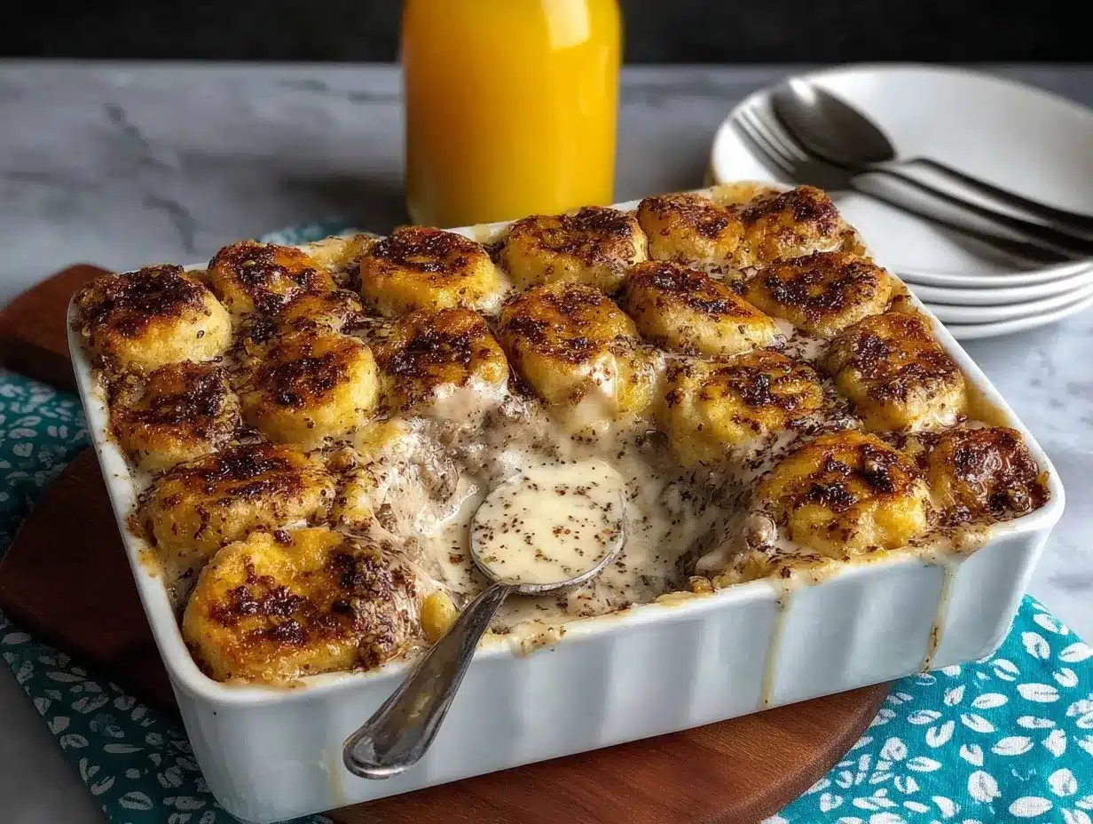 biscuits and gravy casserole preparation steps