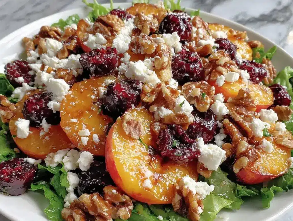 blueberry peach feta salad - featured image