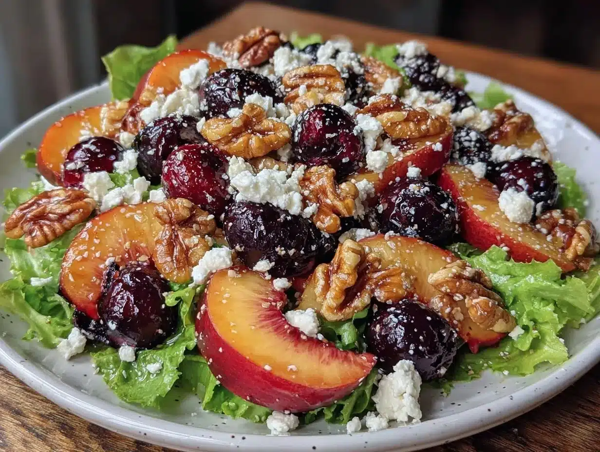 blueberry peach feta salad preparation steps