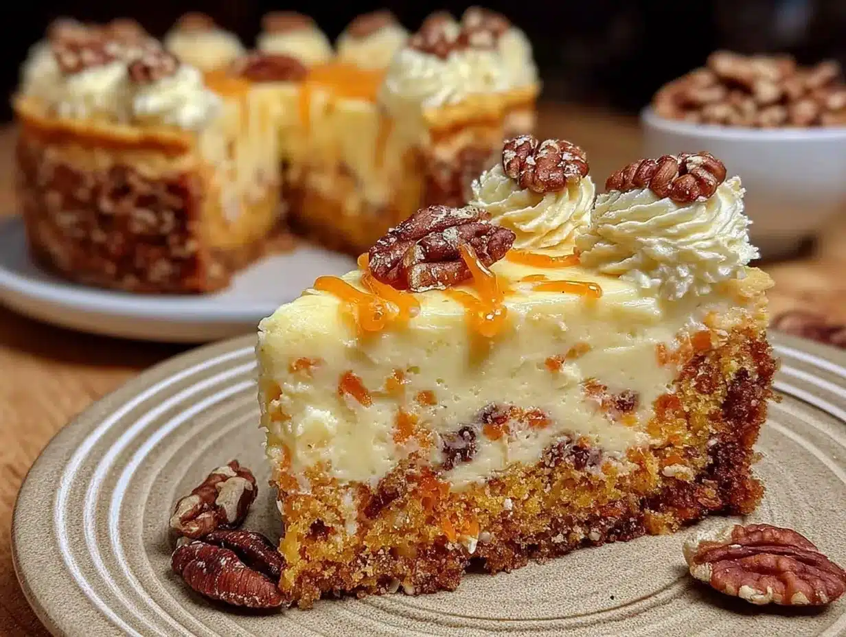 carrot cake cheesecake preparation steps