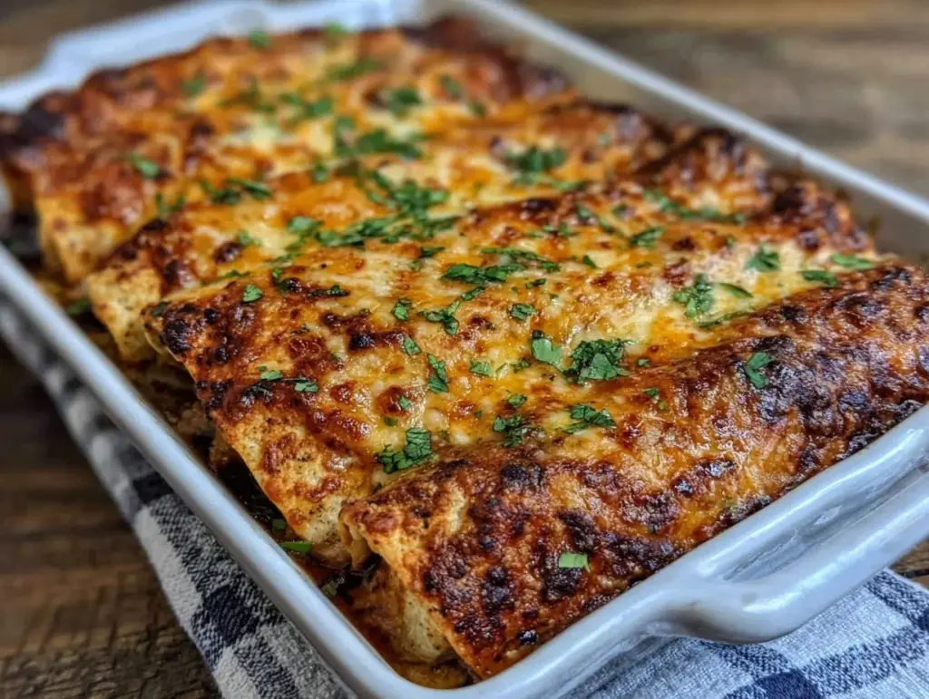 cheesy chicken enchiladas - featured image