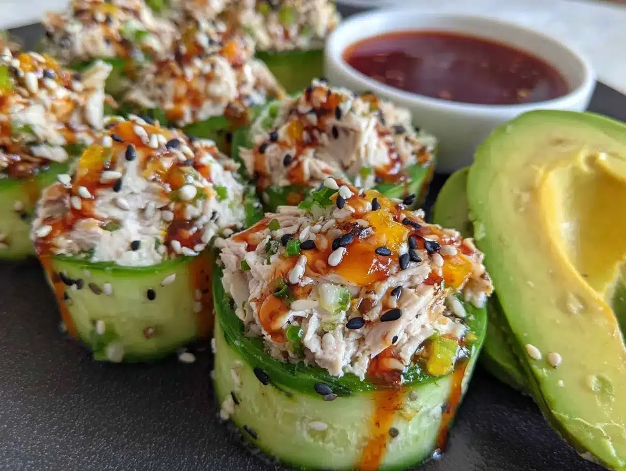 chicken salad cucumber roll ups preparation steps