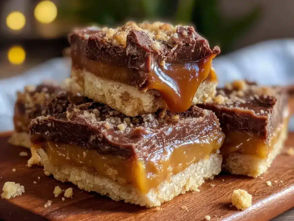 chocolate caramel bars - featured image
