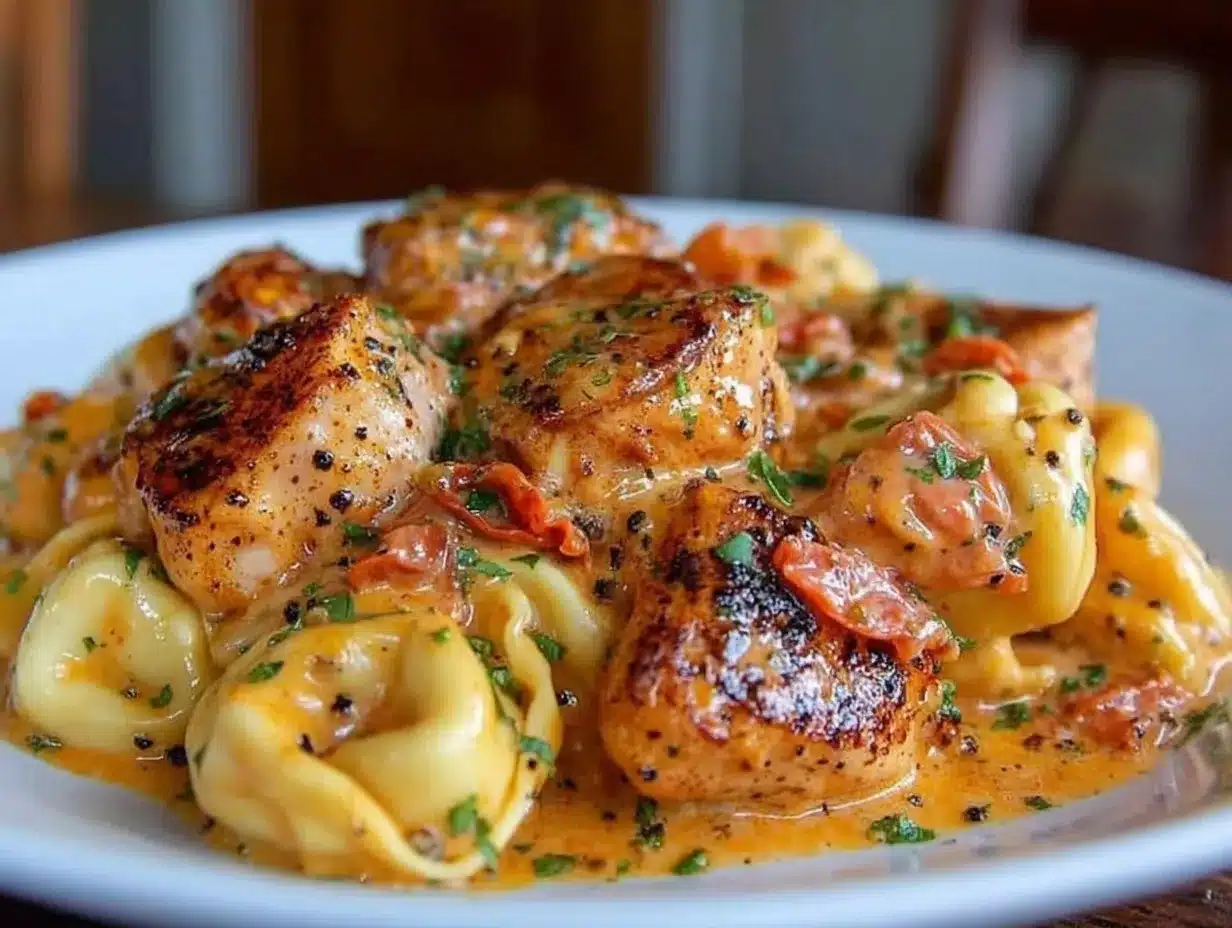 creamy chicken tortellini preparation steps