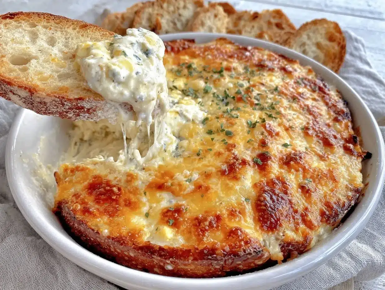 creamy garlic bread dip preparation steps