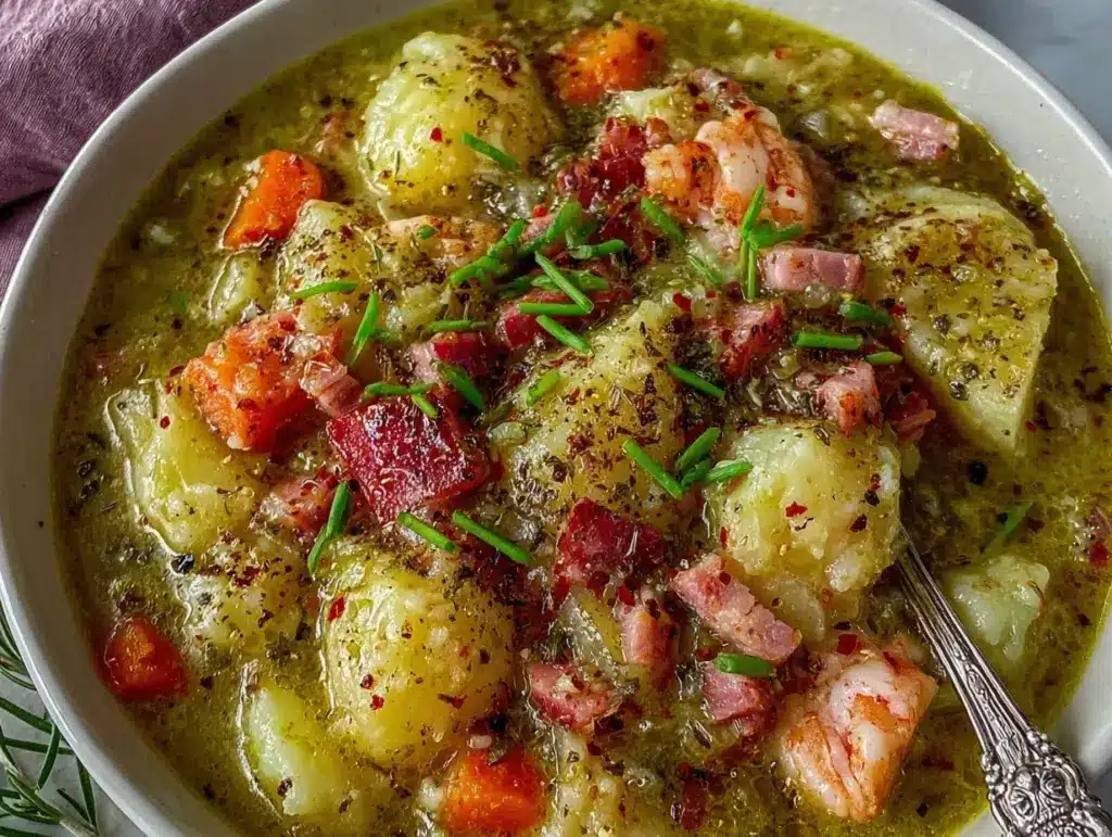 creamy ham and potato soup - featured image