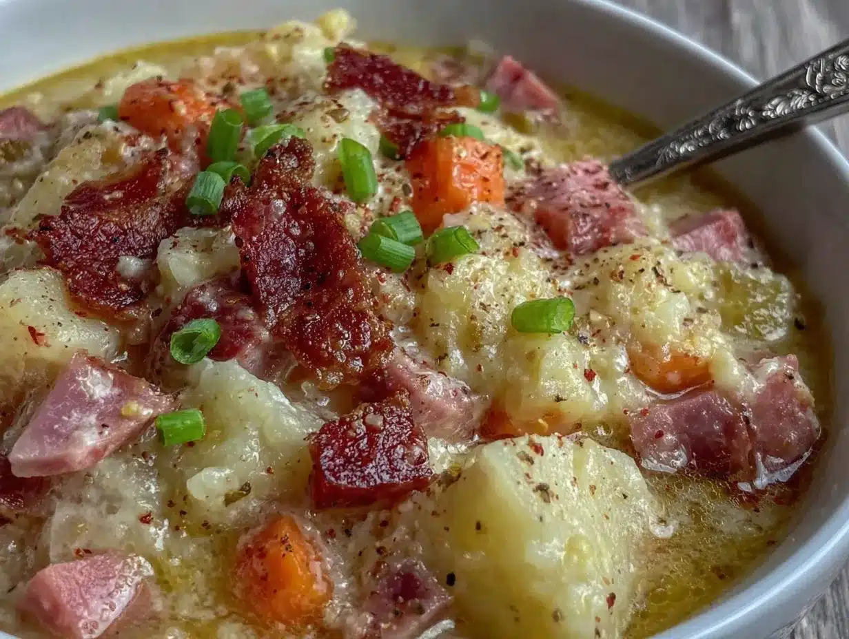 creamy ham and potato soup preparation steps