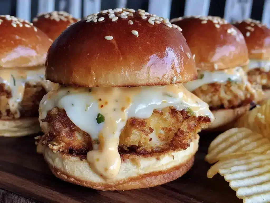 crispy bang bang chicken sliders - featured image