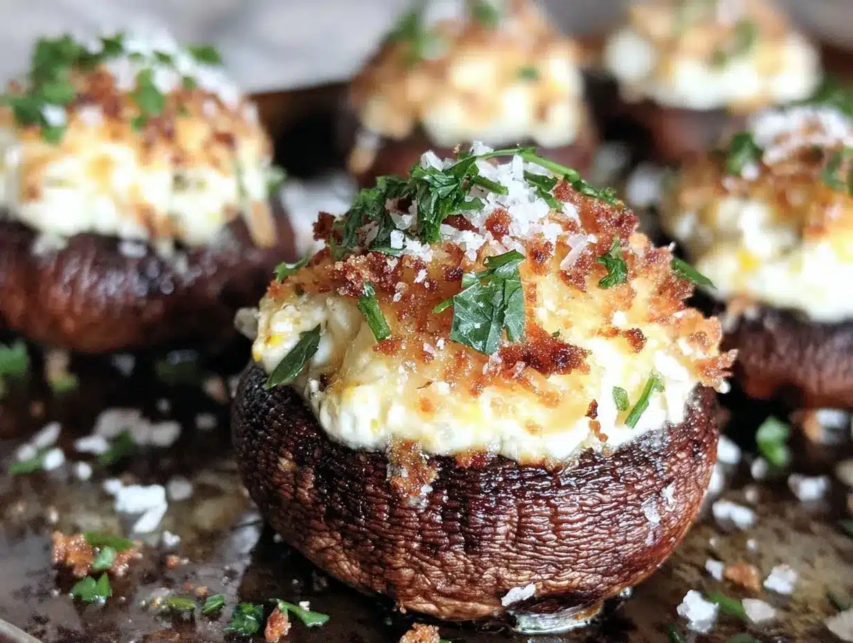 crispy spinach stuffed mushrooms preparation steps