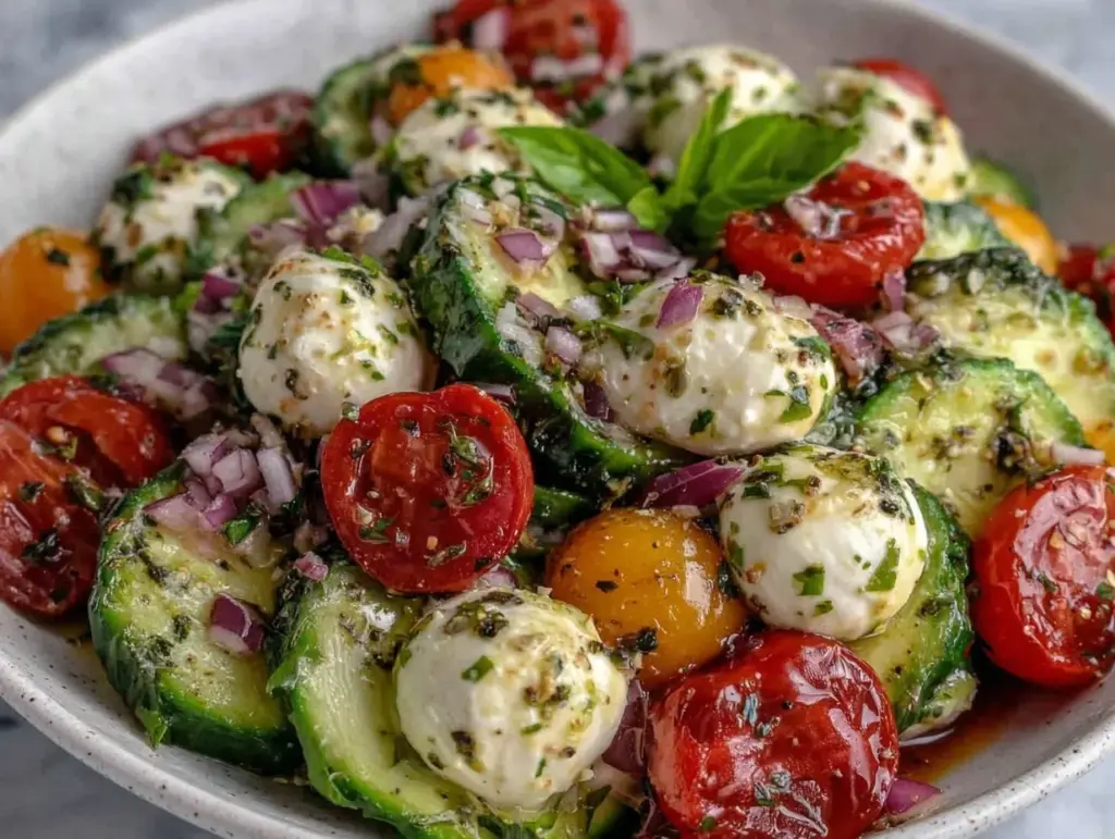 cucumber Caprese salad - featured image