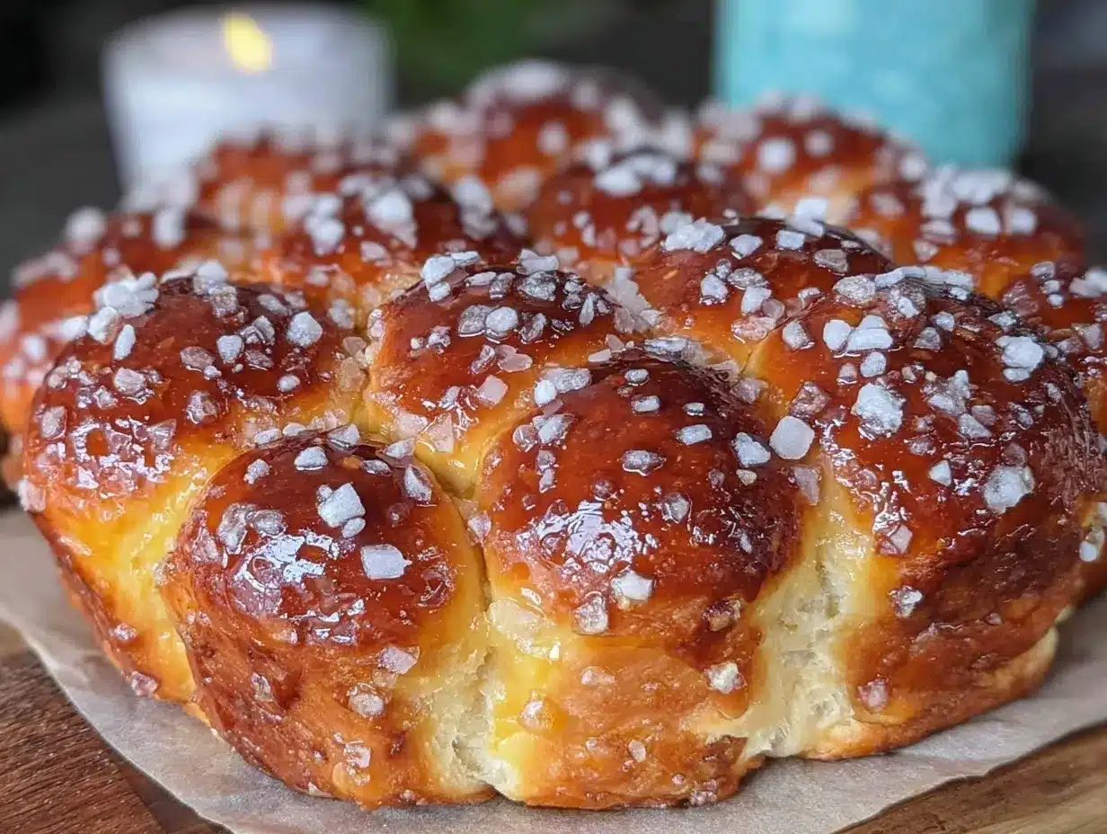 homemade pull-apart pretzel rolls preparation steps