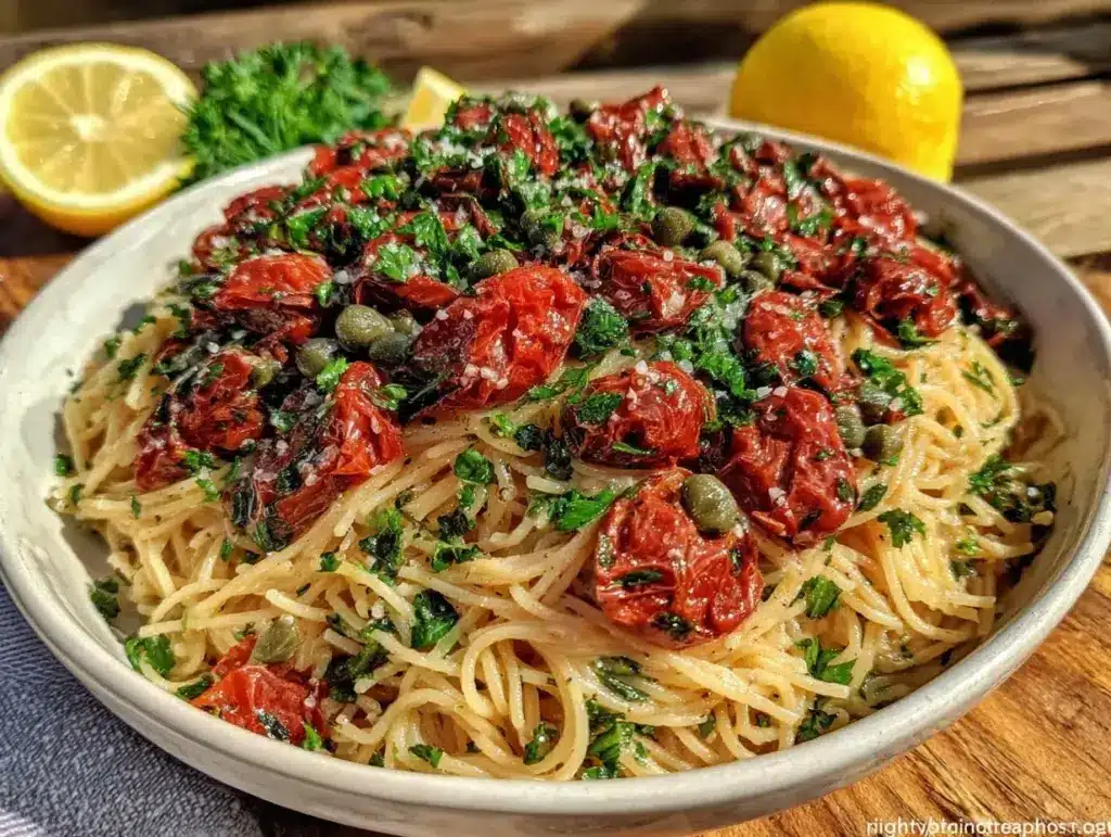 lemon capellini salad - featured image