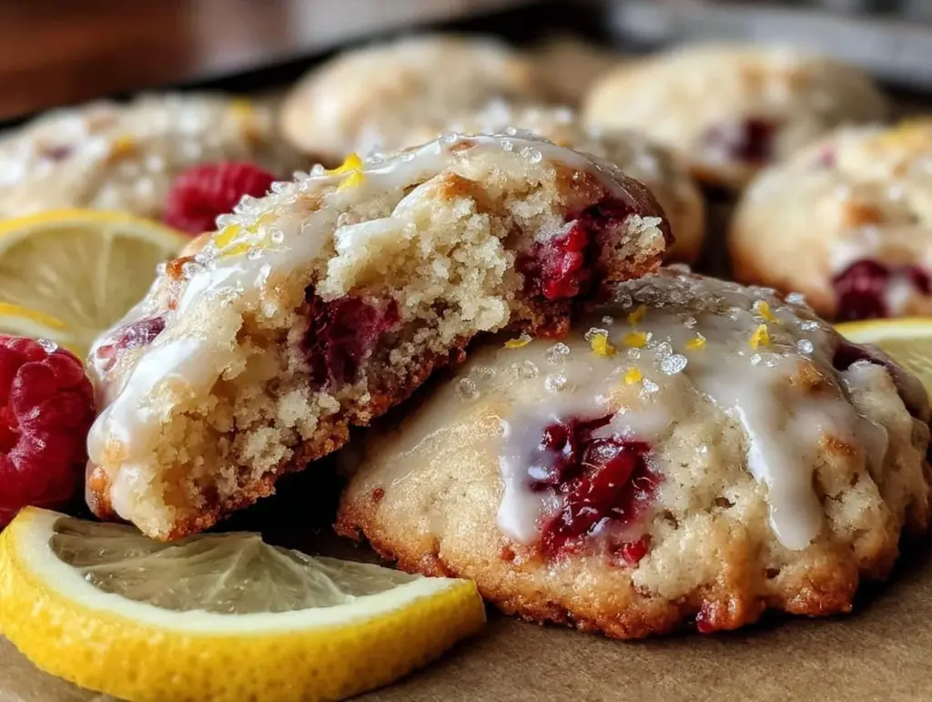 lemon raspberry cookies - featured image