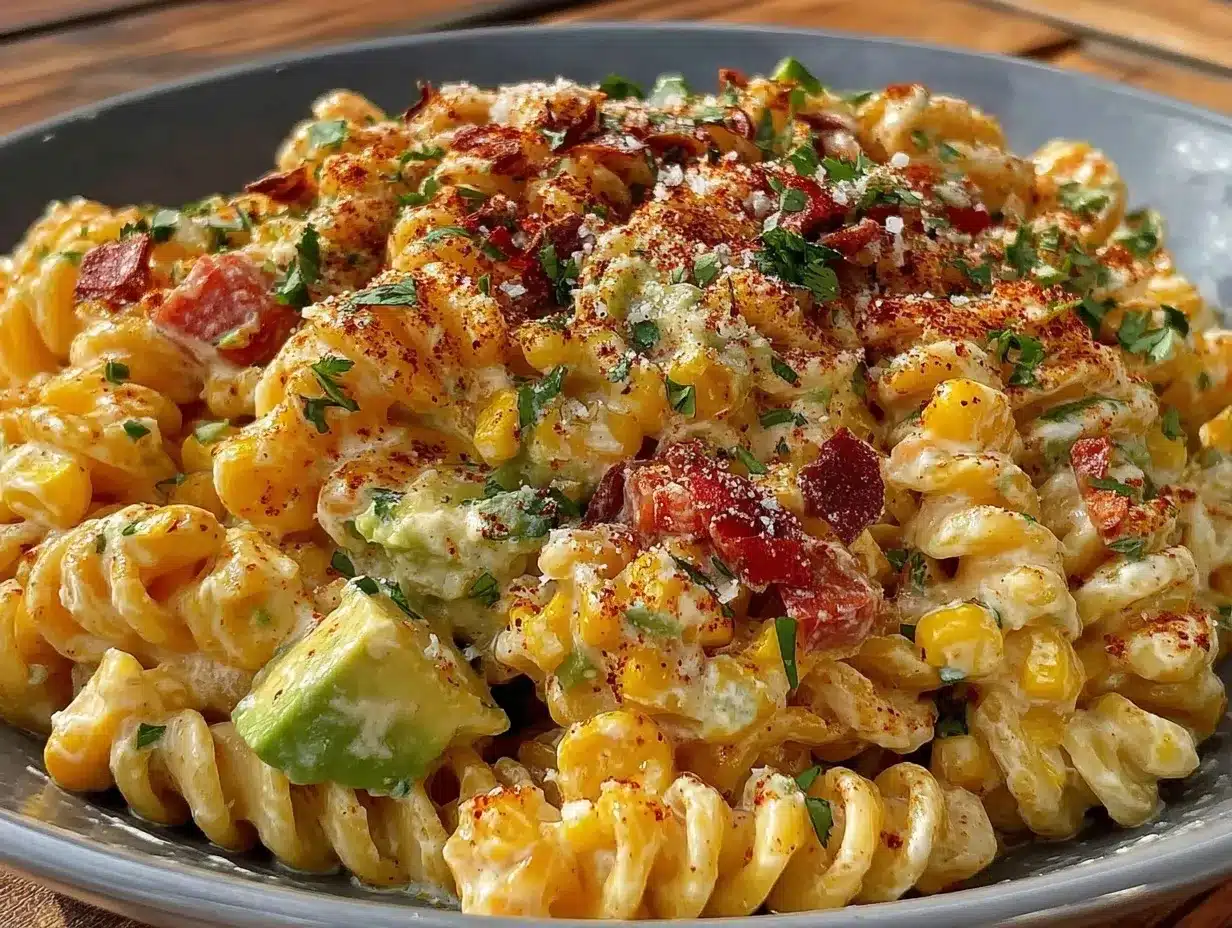 Mexican Street Corn Pasta Salad preparation steps