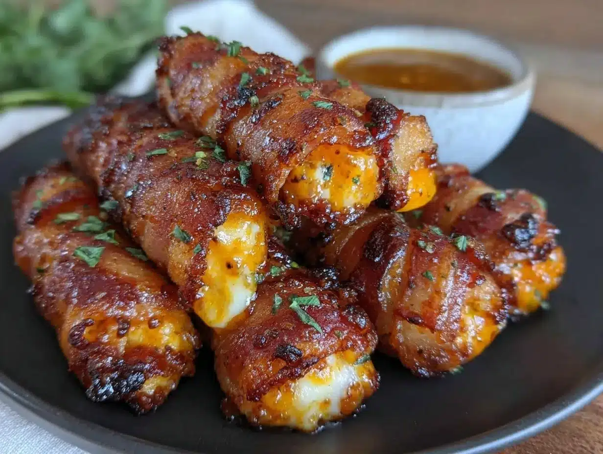 Nashville hot bacon mozzarella sticks preparation steps