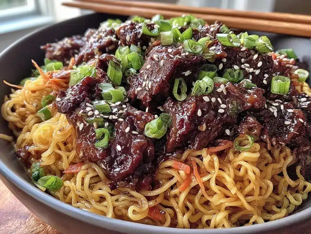 slow cooker beef ramen - featured image