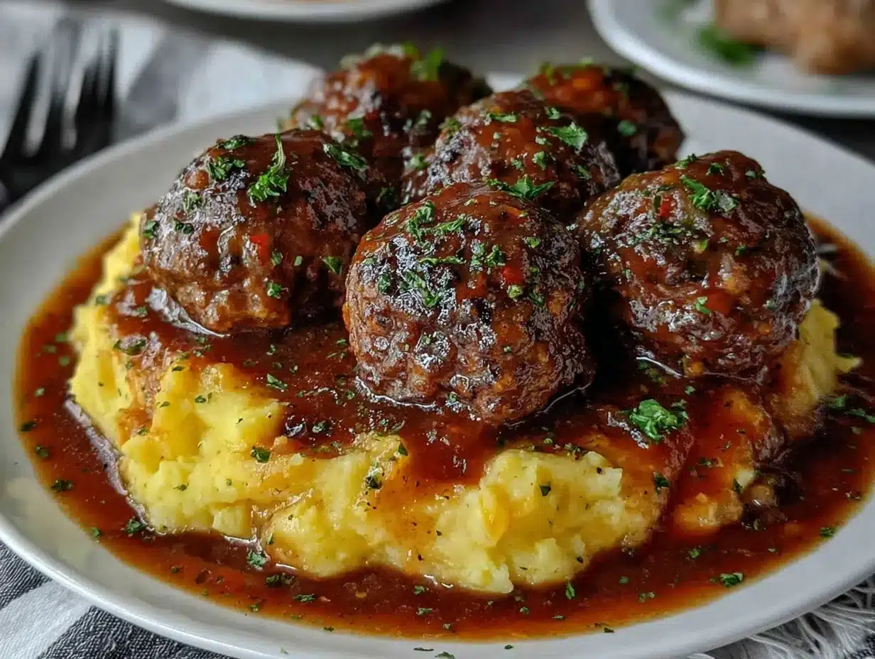 slow cooker Salisbury steak meatballs preparation steps