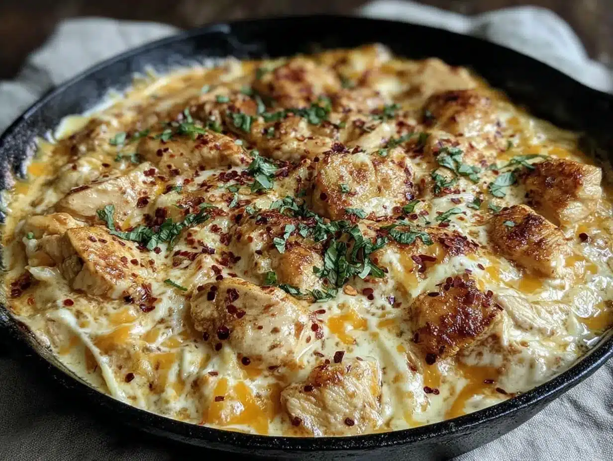 sour cream chicken enchilada skillet preparation steps