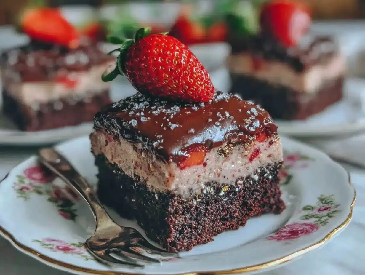strawberry truffle brownies preparation steps